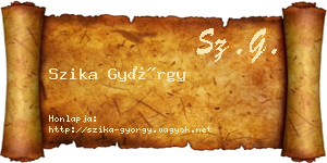 Szika György névjegykártya
